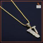 VLONE Iced out 18K Gold Plated Pendant Necklace VL2409