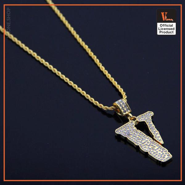 VLONE Iced out 18K Gold Plated Pendant Necklace VL2409