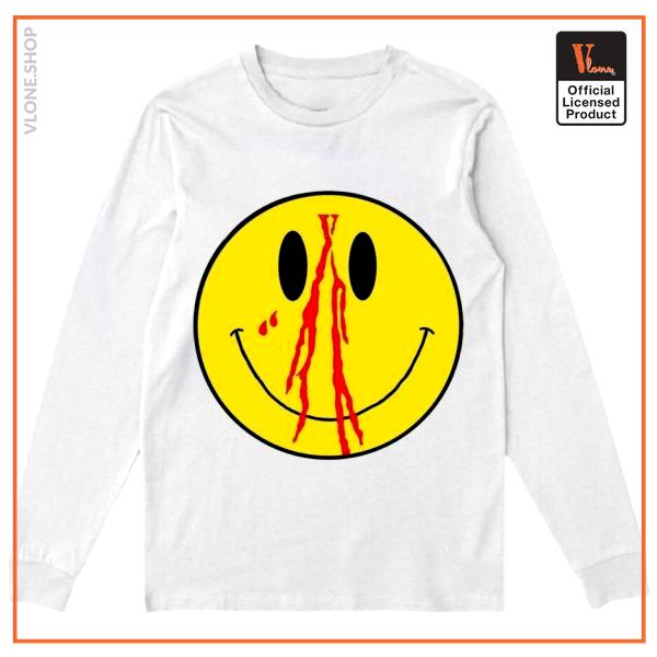 Vlone Blood Smiley Face Long Sleeve  White VL2309