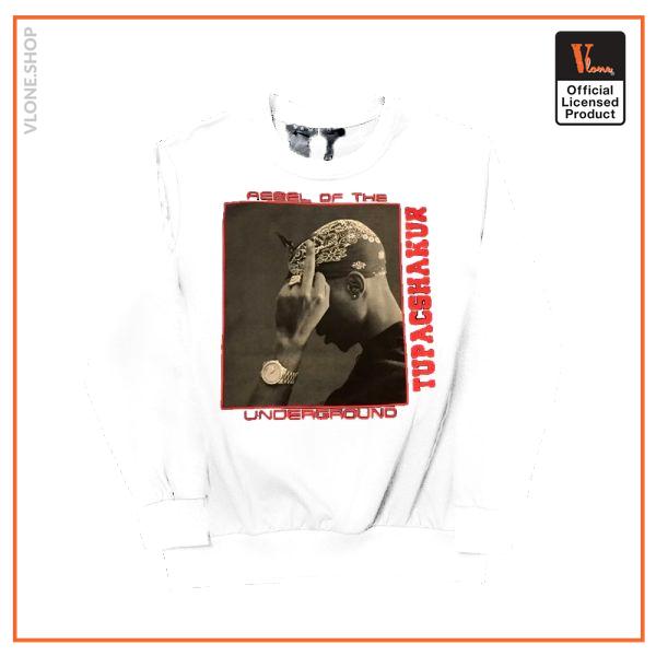 Vlone x Tupac Rebel Of The Underground Sweatshirt - White VL2309