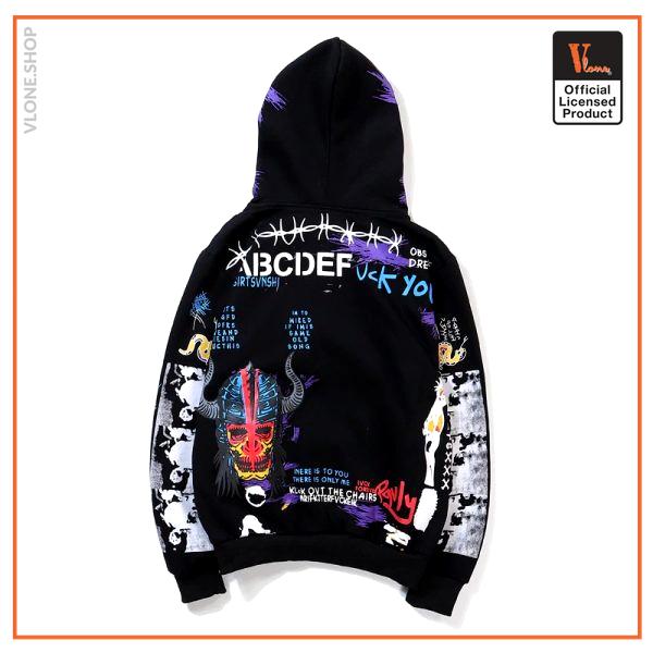 Vlone Graffiti Hoodie - Black VL2409