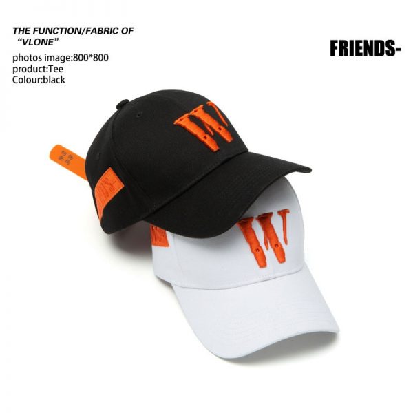 Vlone Orange Hat Men s Fashionable Peaked Cap Ins Fashion Brand Trend Baseball Cap Summer Sun - Vlone Shop